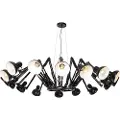 QAZQA Smart pendellampe sort 16-lys justerbar inkl. 16 Wifi A60 - Hobby Spinne