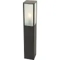 QAZQA Stående udendørslampe sort med ribber i glas 80 cm IP44 - Charlois