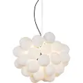 QAZQA Art Deco Pendellampe sort med opalglas 8-lys rund - Uvas