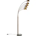 QAZQA Design gulvlampe mørk bronze med guld 5-lys - Sixties Marmo