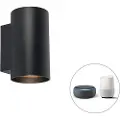 QAZQA Smart design væglampe sort inkl. 2 Wifi GU10 - Sandy