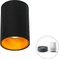 QAZQA Smart indbygget spotlight sort vipbar inkl. WiFi GU10 - Installa