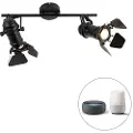 QAZQA Smart Spotlight Sort inkl. WiFi GU10 2-lys med klapper - Movie