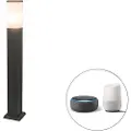 QAZQA Smart udendørs lampestolpe mørkegrå 80 cm inkl. Wifi P45 - Malios