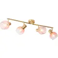 QAZQA Art Deco Spotlight guld med rosa glas 4-lys - Vidro