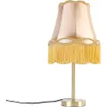 QAZQA Klassisk bordlampe messing med Granny skærm guld 30 cm - Simplo