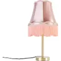 QAZQA Klassisk bordlampe messing med mormorslampeskærm lyserød 30 cm - Simplo