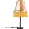 QAZQA Klassisk bordlampe sort med mormorslampeskærm guld 30 cm - Simplo