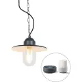QAZQA Smart udendørs pendellampe antracit IP44 inkl. Wifi ST64 - Kansas Graphite