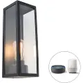 QAZQA Smart udendørs væglampe sort med glas inkl. Wifi ST64 - Rotterdam Long