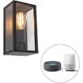 QAZQA Smart væglampe sort 26 cm IP44 inkl. Wifi ST64 - Charlois