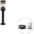 QAZQA Smart udendørslampe sort 50 cm IP44 inkl. Wifi ST64 - Gleam