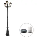 QAZQA Smart lanterne sort 3-lys IP44 inkl. Wifi ST64 - Capital