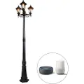 QAZQA Smart udendørs lanterne sort 3-lys inkl. Wifi ST64 - New Haven