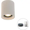 QAZQA Smart rund loftspot beton inkl. Wifi GU10 - Deep