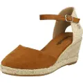 Refresh Refreshtil kvinder. 17077004-CAMEL Espadriller i læder 170770 brun (40), 5-8 cm, Ruskind, Spænder, Casual