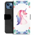 Mtp Products iPhone 13 Premium Flip Cover med Pung - Enhjørning