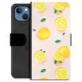 Mtp Products iPhone 13 Premium Flip Cover med Pung - Citron Mønster