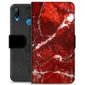 Mtp Products Huawei P30 Lite Premium Flip Cover med Pung - Rød Marmor