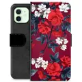 Mtp Products iPhone 12 Premium Flip Cover med Pung - Vintage Blomster