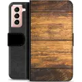 Mtp Products Samsung Galaxy S21 5G Premium Flip Cover med Pung - Træ