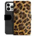 Mtp Products iPhone 13 Pro Premium Flip Cover med Pung - Leopard