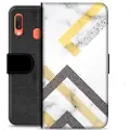 Mtp Products Samsung Galaxy A20e Premium Flip Cover med Pung - Abstrakt Marmor