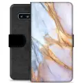 Mtp Products Samsung Galaxy S10 Premium Flip Cover med Pung - Elegant Marmor