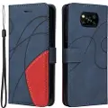 Mtp Products Bi-Color Series Xiaomi Poco X3 Pro/X3 NFC Etui med Pung - Blå