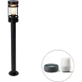 QAZQA Smart udendørslampe sort 80 cm IP44 inkl. Wifi ST64 - Gleam