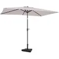 Vonroc Premium Stangparasol Rapallo 200x300cm - inkl. □ Betonfod og overtræk - rektanglær | Beige