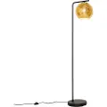 QAZQA Design gulvlampe sort med guld glas - Bert