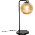 QAZQA Design bordlampe sort med guld glas - Bert