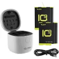 Telesin Vandtæt Lader Med 3 Slots Allin Box Til Gopro Hero 9/hero 10 + 2 Batterier Gp-btr-905-gy-b Tilbehør Til Actionkamera