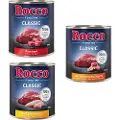 Rocco Classic Blandet Prøvepakke 6 x 800 g - Fjerkræ-Mix: Okse & Kylling, Okse & Fjerkræhjerte, Okse & Kalkun