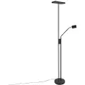 QAZQA Moderne gulvlampe sort inkl. LED og lysdæmper med læselampe - Jazzy