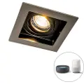 QAZQA Smart indbygget spotlight stål inkl. Wifi GU10 pære - Carree