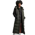 Superdry Superdrytil kvinder. W5011444A Lang vest med hætte i ripstop, grøn (S), Casual, Polyester