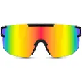 24hShop Sportssolbriller med spejlglas- Sort/Regnbue