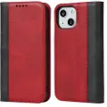 Mtp Products Elegance Series iPhone 14 Etui med Pung - Rød / Sort