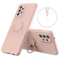 Mtp Products Samsung Galaxy A33 5G Liquid Silikone Cover med Ring Holder - Pink
