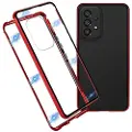 Mtp Products Samsung Galaxy A53 5G Magnetisk Cover med Hærdet Glas - Rød