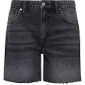 Superdry Superdrytil kvinder. W7110398A Sorte cropped mid-rise shorts (30), Casual, Bomuld, Denim