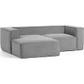 Kave Home - BLOK sofa 2-pers. - chaiselong venstre - Grå - 2-pers. sofaer - - Homeroom