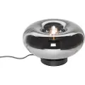 QAZQA Art Deco bordlampe sort med røgglas - Ayesha