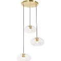QAZQA Art Deco pendellampe guld med glas rund 3-lys - Ayesha