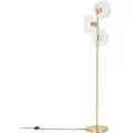 QAZQA Art Deco gulvlampe guld med glas 3-lys - Ayesha