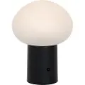 QAZQA Bordlampe sort inkl. LED 3-trins dæmpbar genopladelig - Louise