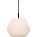 QAZQA Moderne udendørs pendellampe sort med hvid skærm 45,6 cm IP44 - Robbert