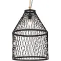 QAZQA Rustik udendørs pendellampe sort rattan 40x55 cm - Calamus